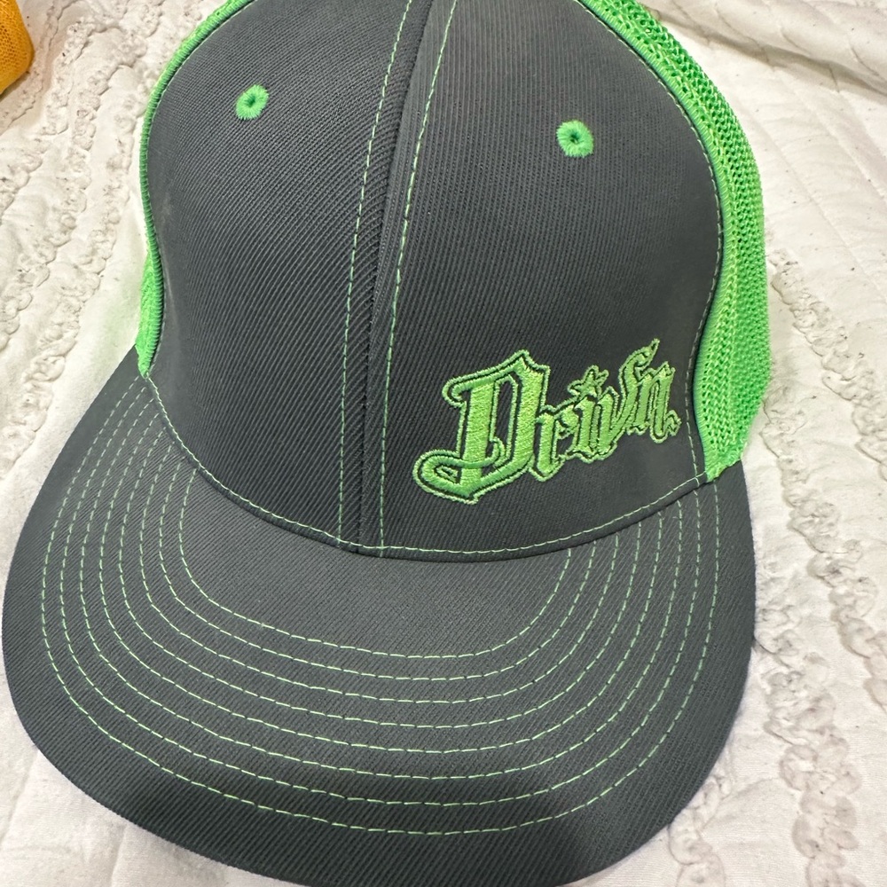 Gray and Green Drivin fitted Hat